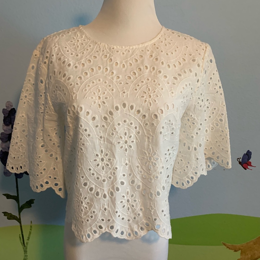 Zara eyelet top